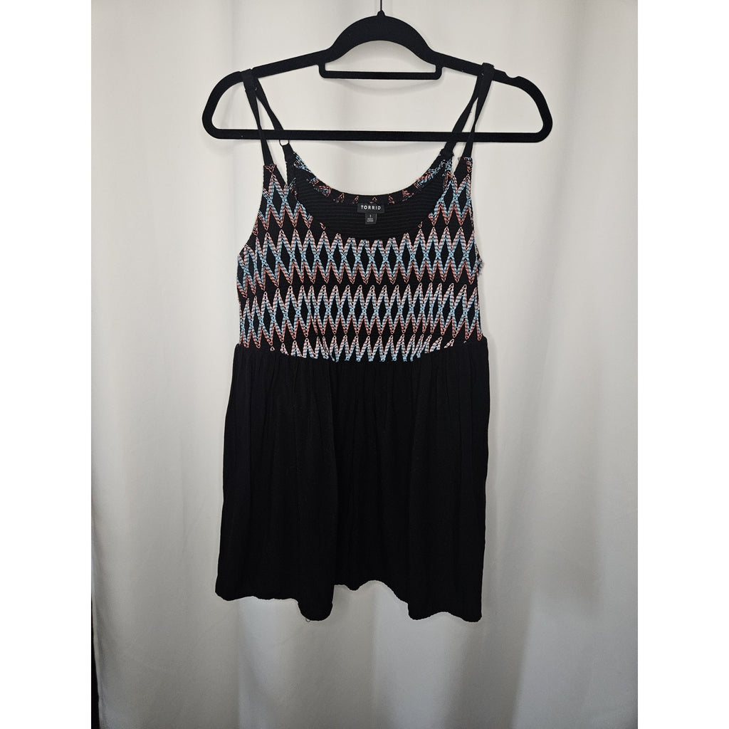 TORRID Scuba Knit Peplum Camisole Shirt Tank Top Womens 1X 14-16 XL Black