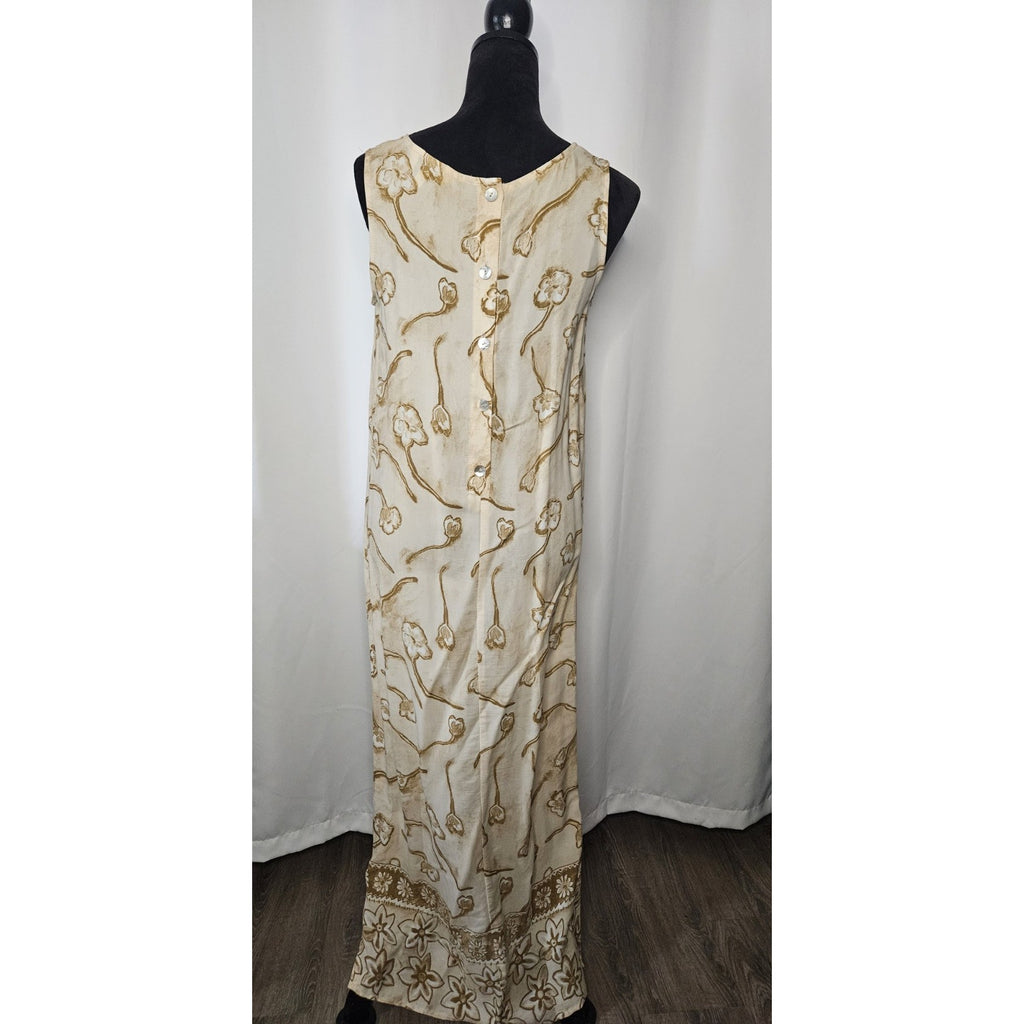 Vintag OutFit JPR Maxi Dress Womens Long Embroidered Detail Side Slit Medium