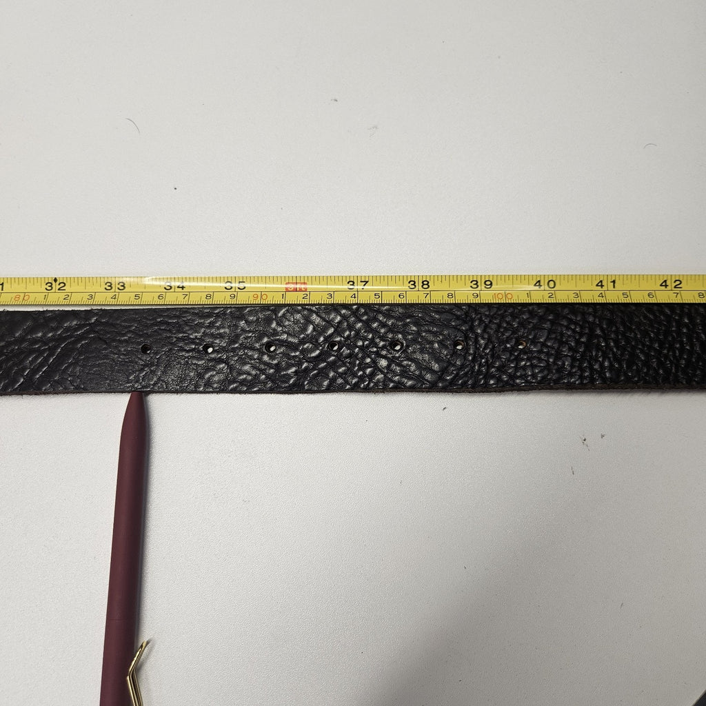 Vtg Joe's Jeans Black Leather Belt w/ Embellishment Buckle Large Western Cowboy