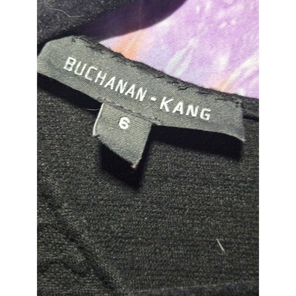 Buchanan Kane Dress Fit & Flare Black Textured Mid Dress Women's Size 6 Stretch