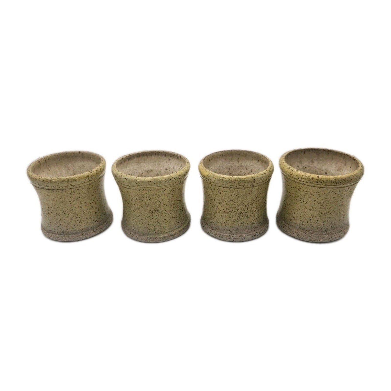 Studio Pottery Stoneware Speckled Glaze Pottery Mug Set Of 4 - 6.8 Oz Signed