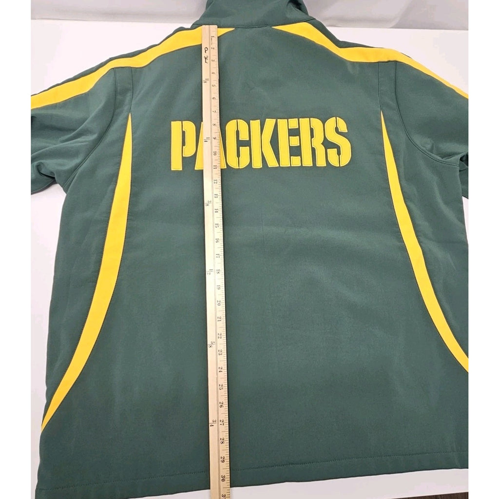 Green Bay Packers NFL Embroidered Football Full Zip Soft Shell Coat Men XXL