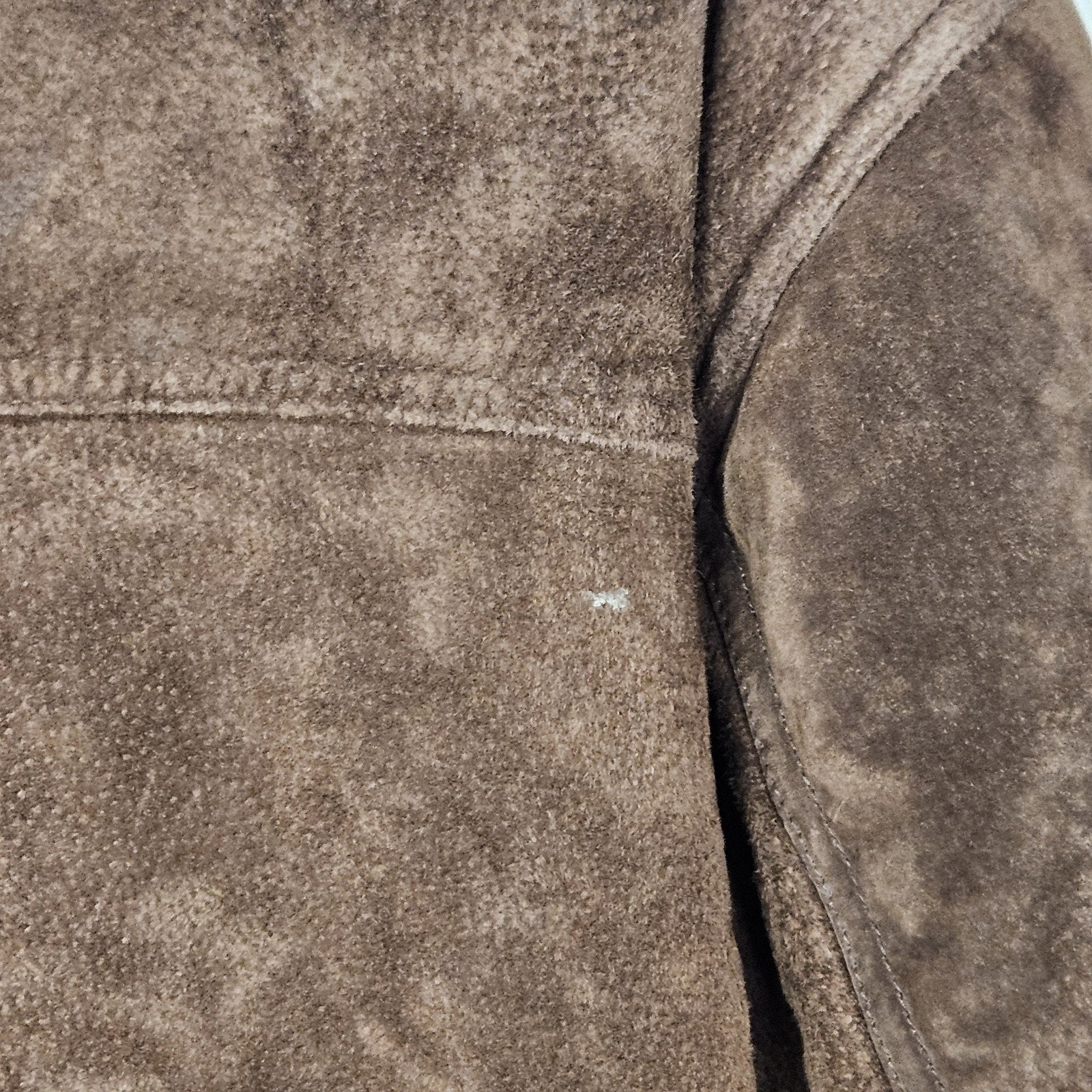 Vintage Synergy Oversized Leather Faux Shearling Coat Large Chocolate Brown