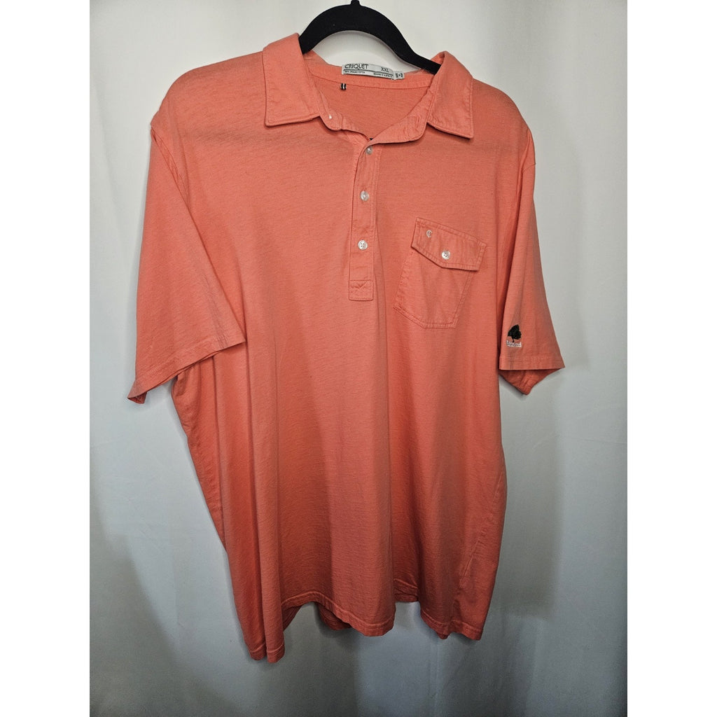 Criquet Organic Cotton Pique Polo Chest Pocket Flap Embroidered Logo Size XXL