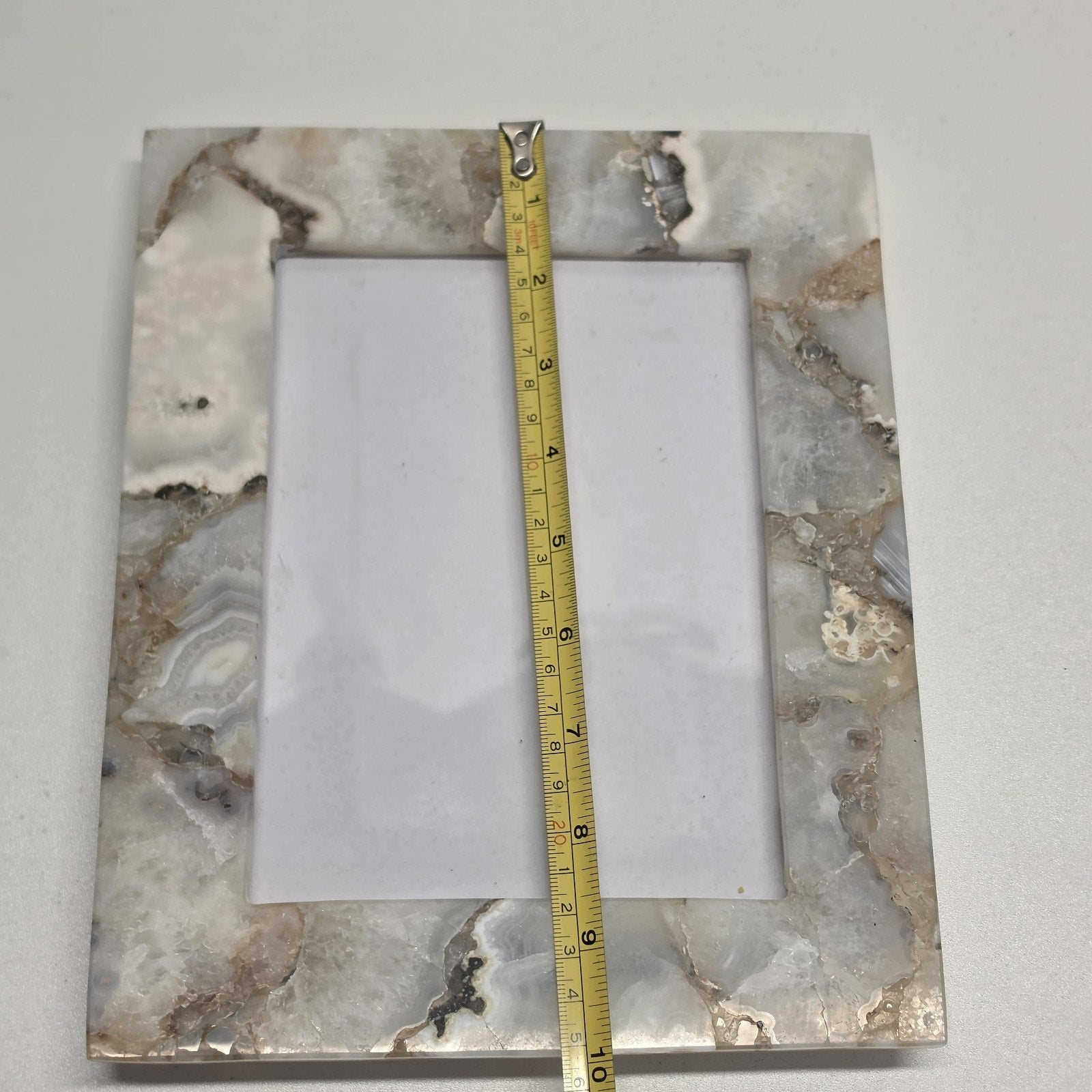 White Quartz Stone Picture Frame Natural Agate Photo Frame 5x7 Photo