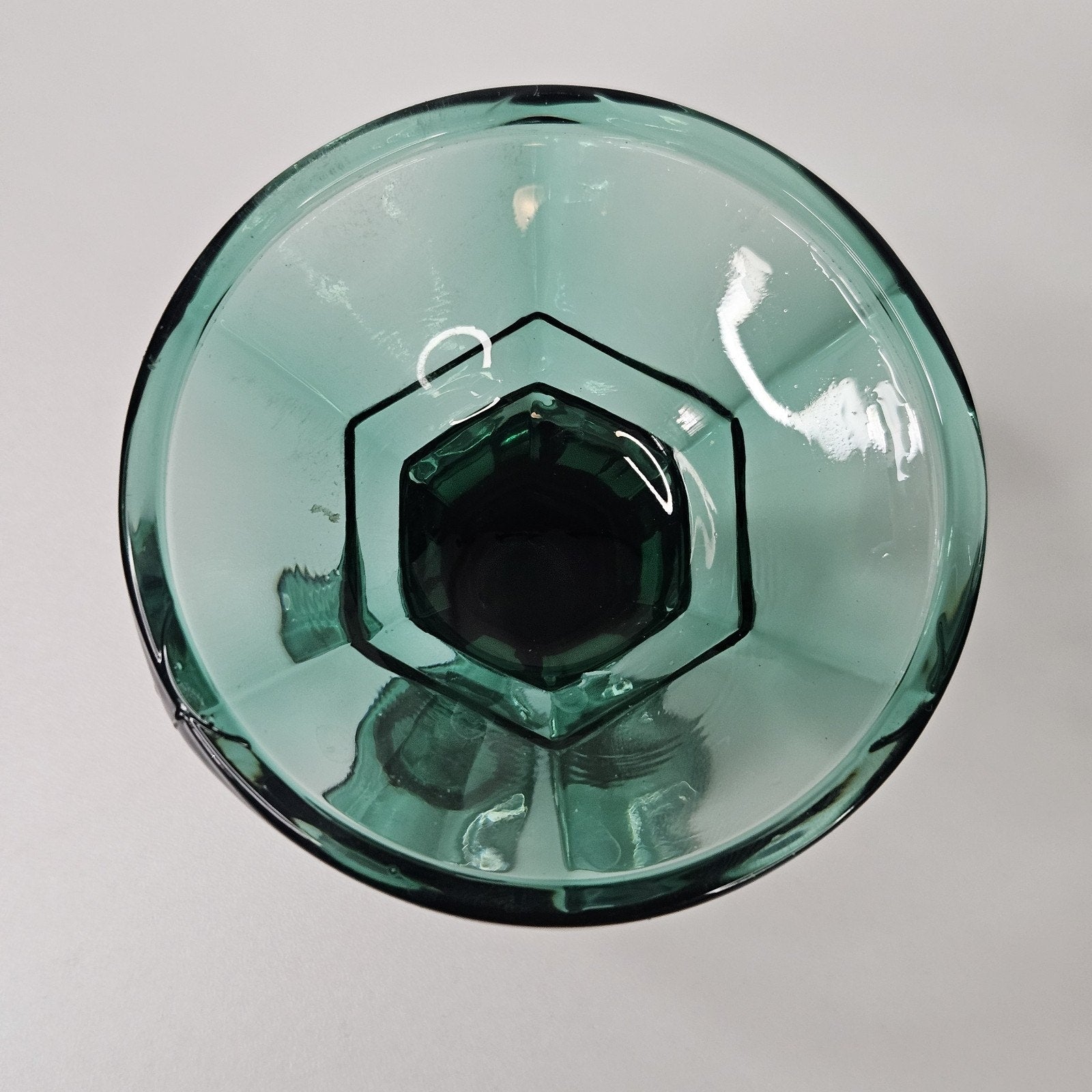 Vintage Indiana Glass Green Candlestick Holders 4.25" Pair Mid-Century Holiday