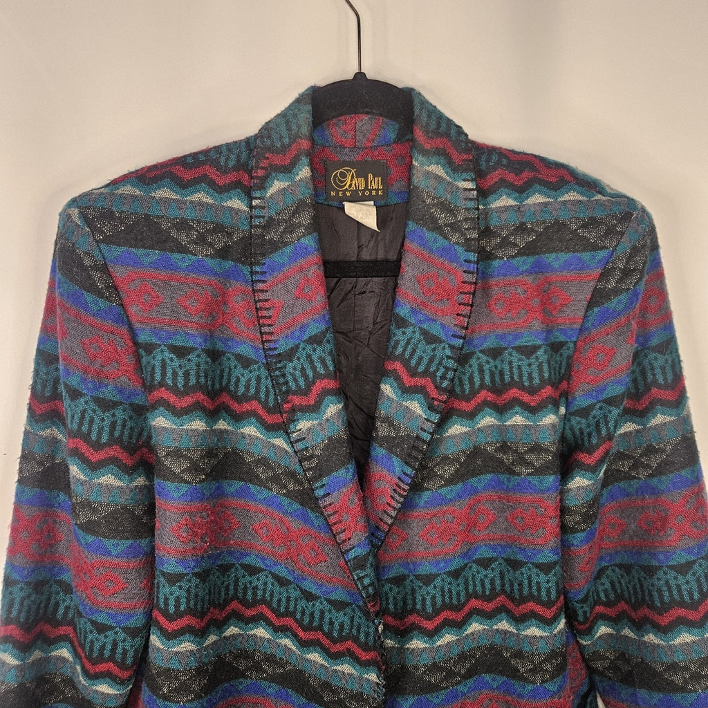 VTG David Paul New York Navajo Aztec Southwest Blazer Jacket USA Made Medium