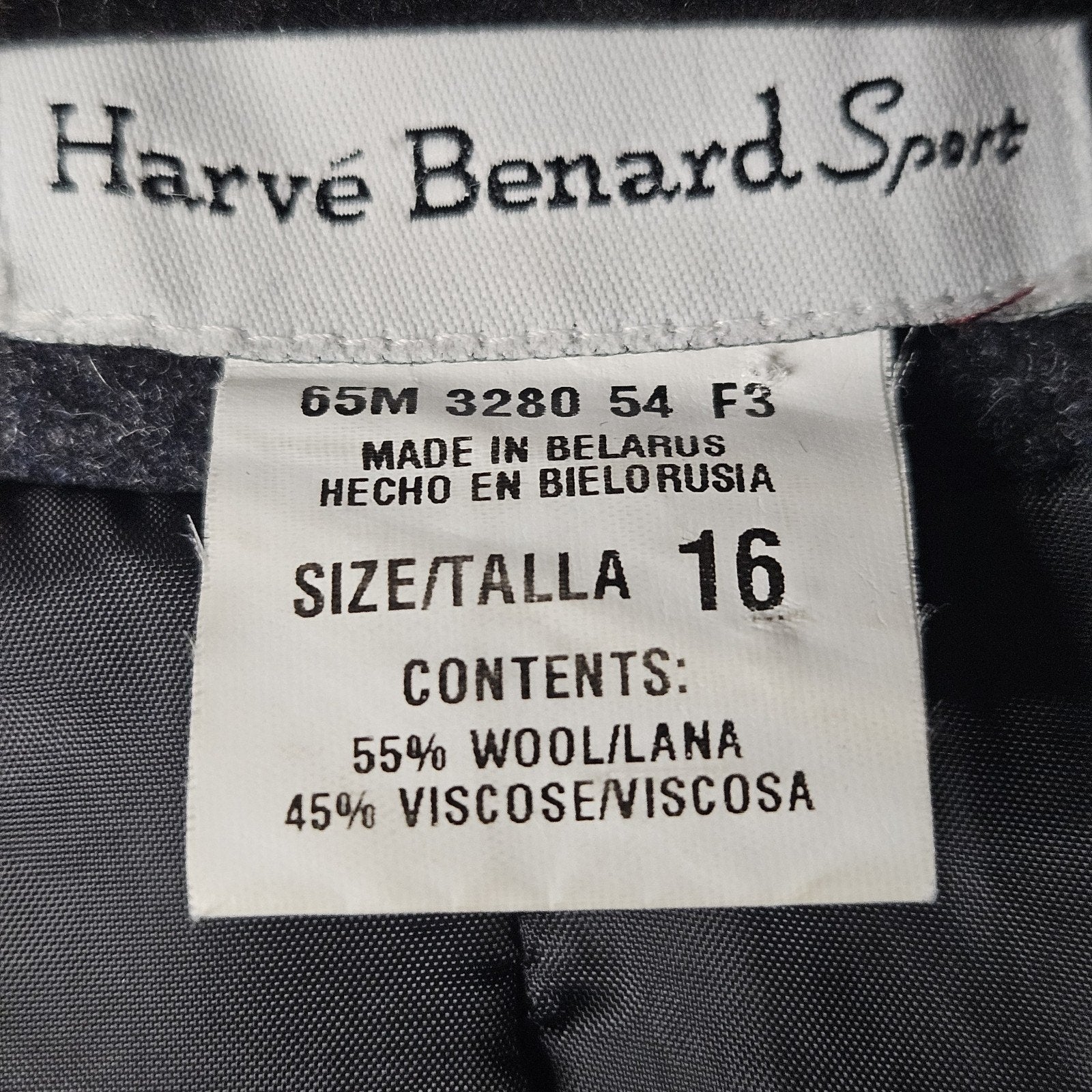 Vintage Harve Benard Wool Blend Suit Jacket Coat Blazer Gray Button Womens 16