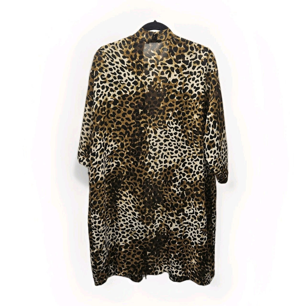 Vtg Y2K Secret Treasures Women's Sleepwear Kimono Robe Animal Print Size Large