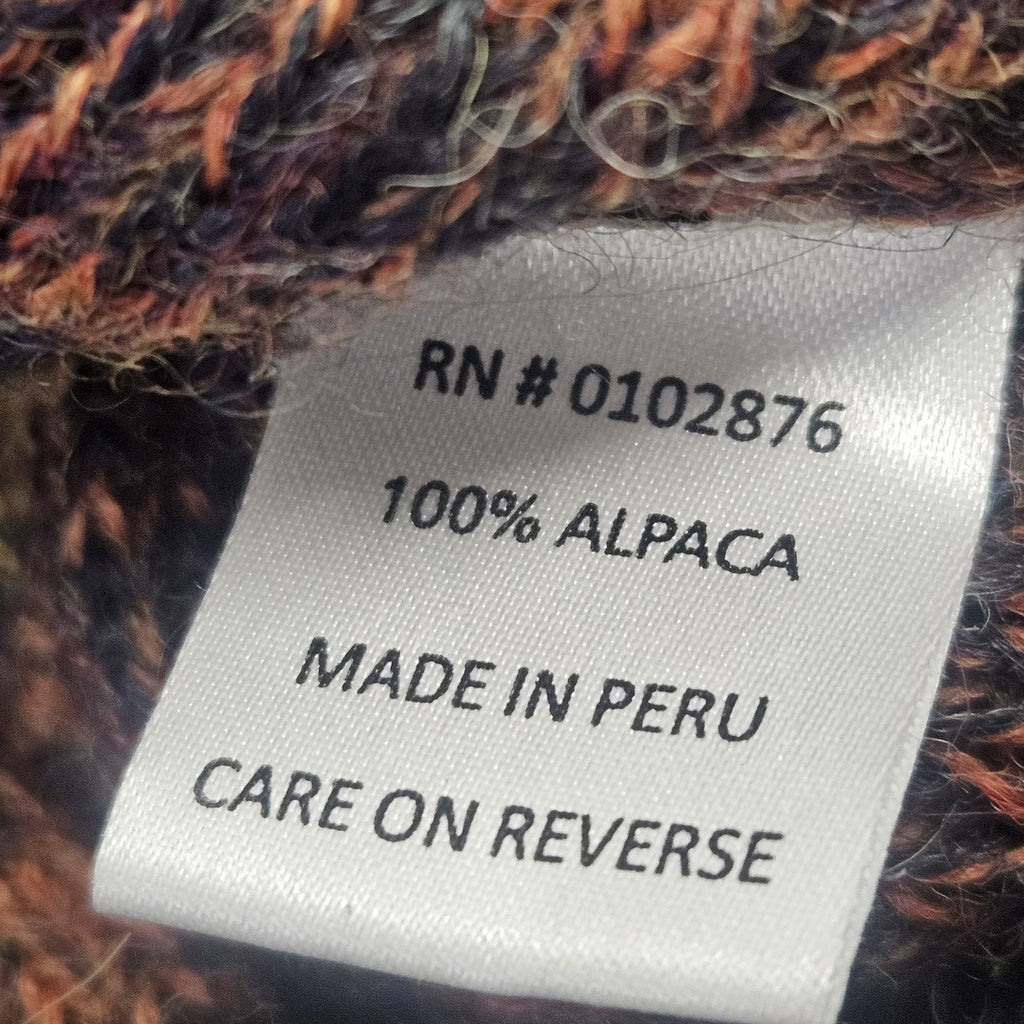 Novica 100% Alpaca Women's Quarter Zip Knit Sweater Peru Small Boho Striped