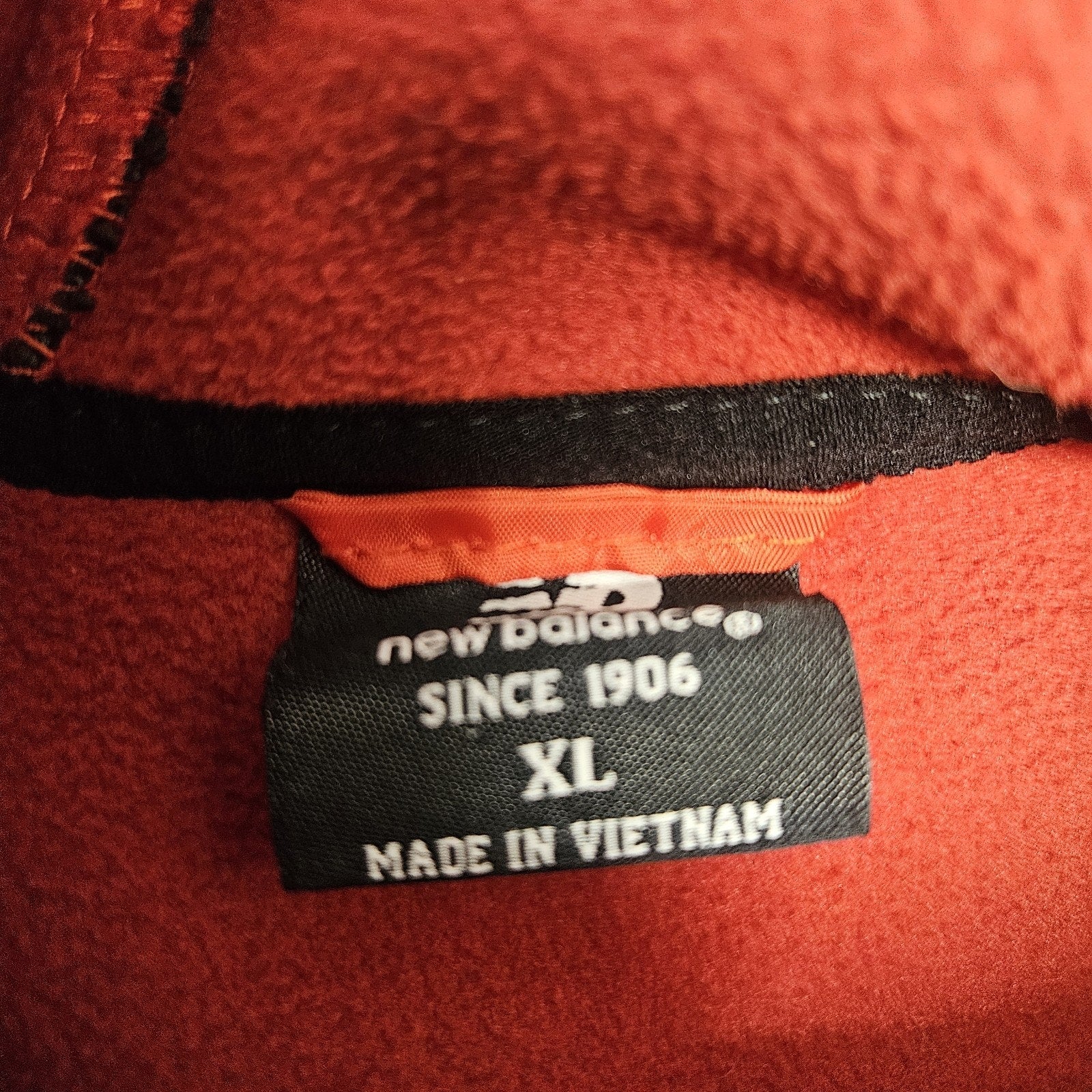 NEW BALANCE Mens Gray/Red Sweater Fleece Full Zip Hooded Jacket Size XL