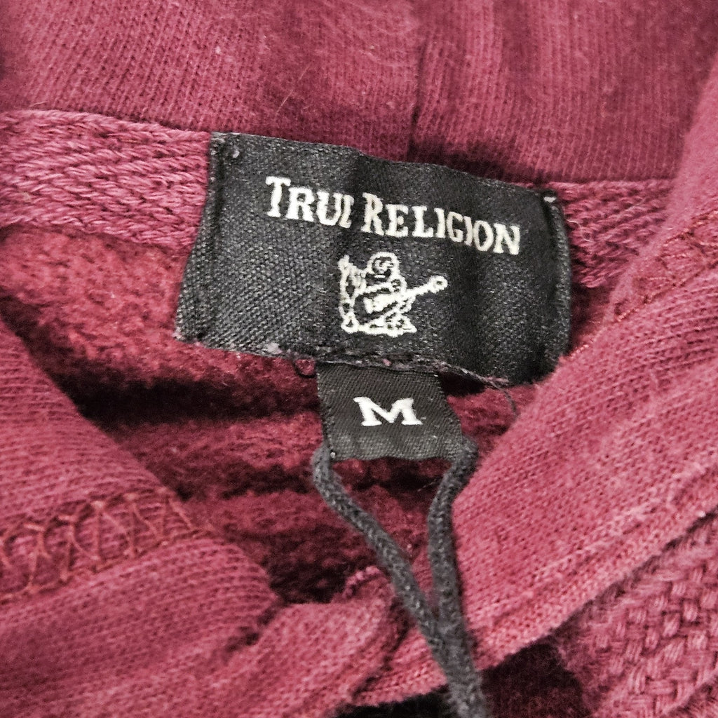 True Religion Men's Embroidered TR Box Logo Pullover Hoodie Sweatshirt Medium