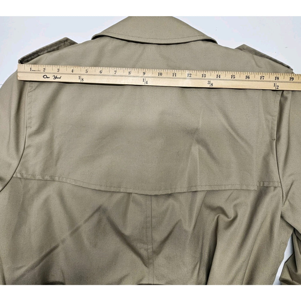 Vtg Woodmere Men Size 44 Beige Long Sleeve Removable Lined Belted Trench Coat
