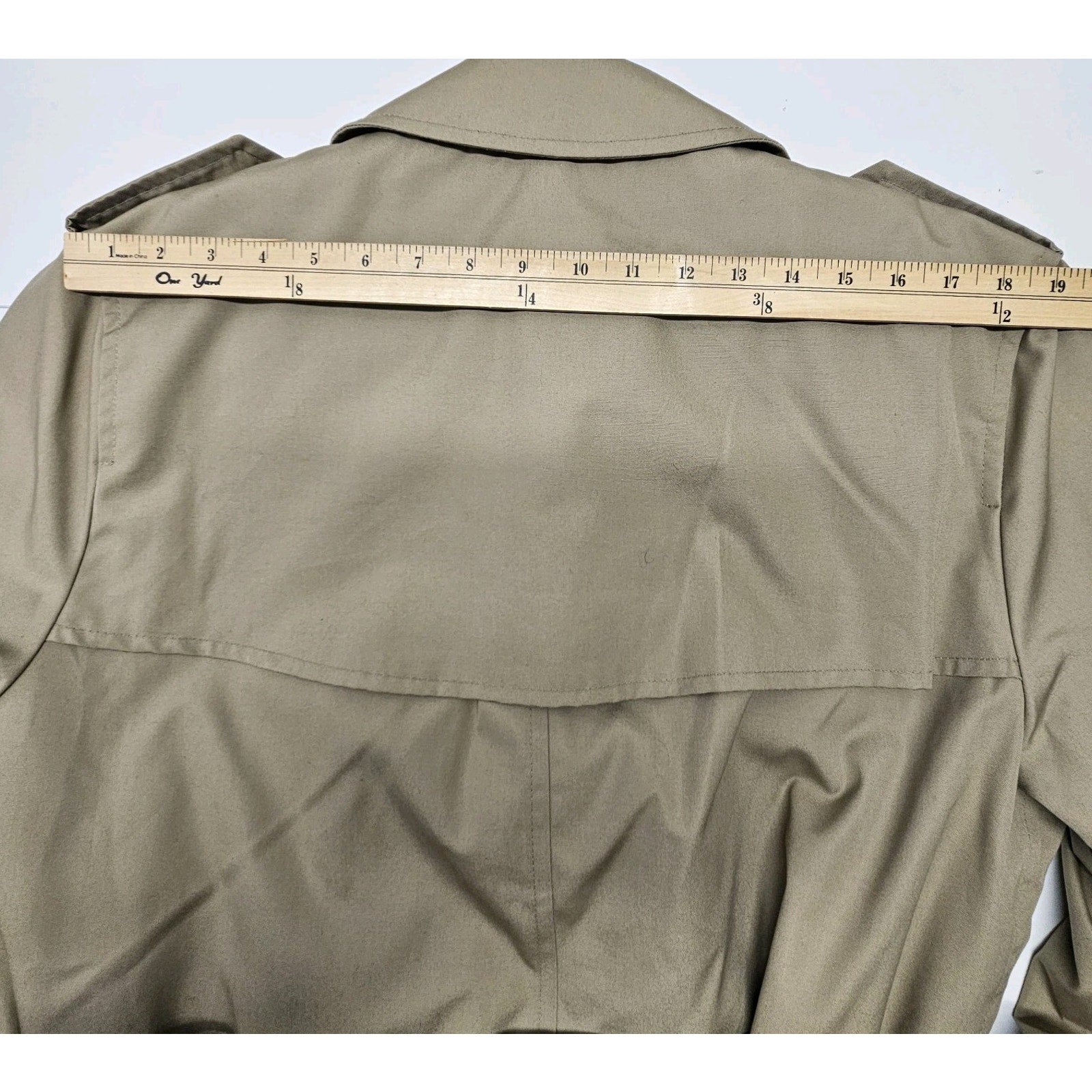 Vtg Woodmere Men Size 44 Beige Long Sleeve Removable Lined Belted Trench Coat