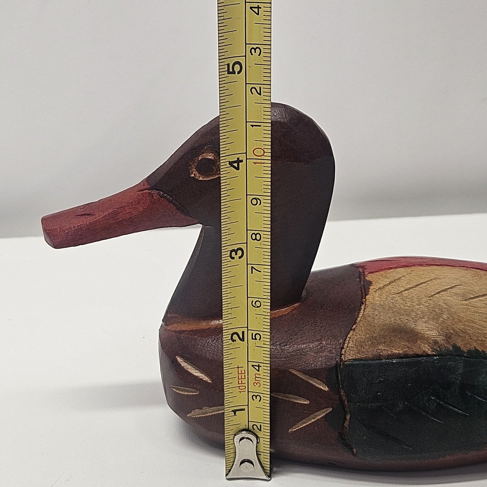 Vintage Duck Hand Carved Hand Painted Solid Wood Duck Rustic Hunter Cabin