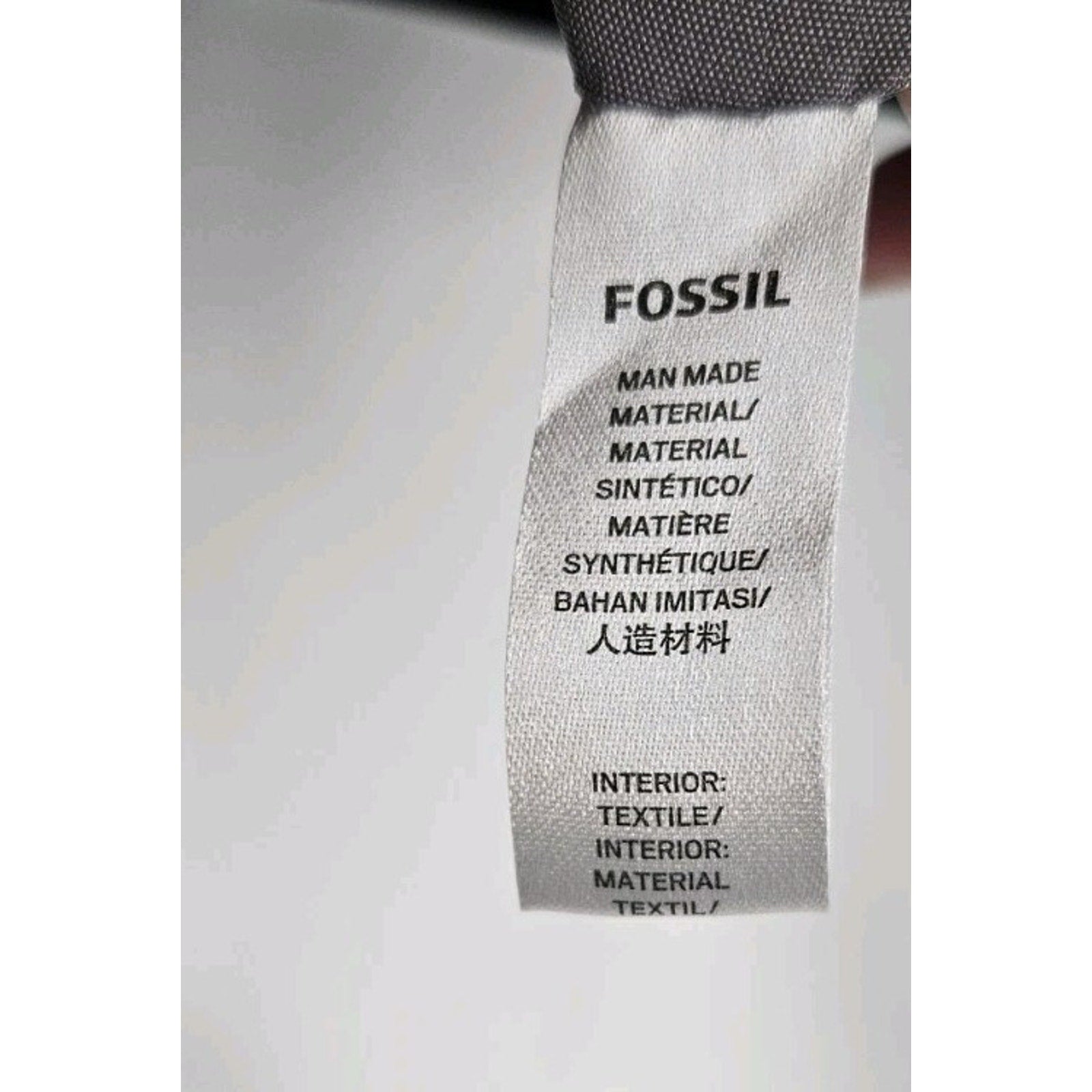 Fossil Black & Logo Pattern Crossbody Bag With Gold Hardware And Adjustable Stra