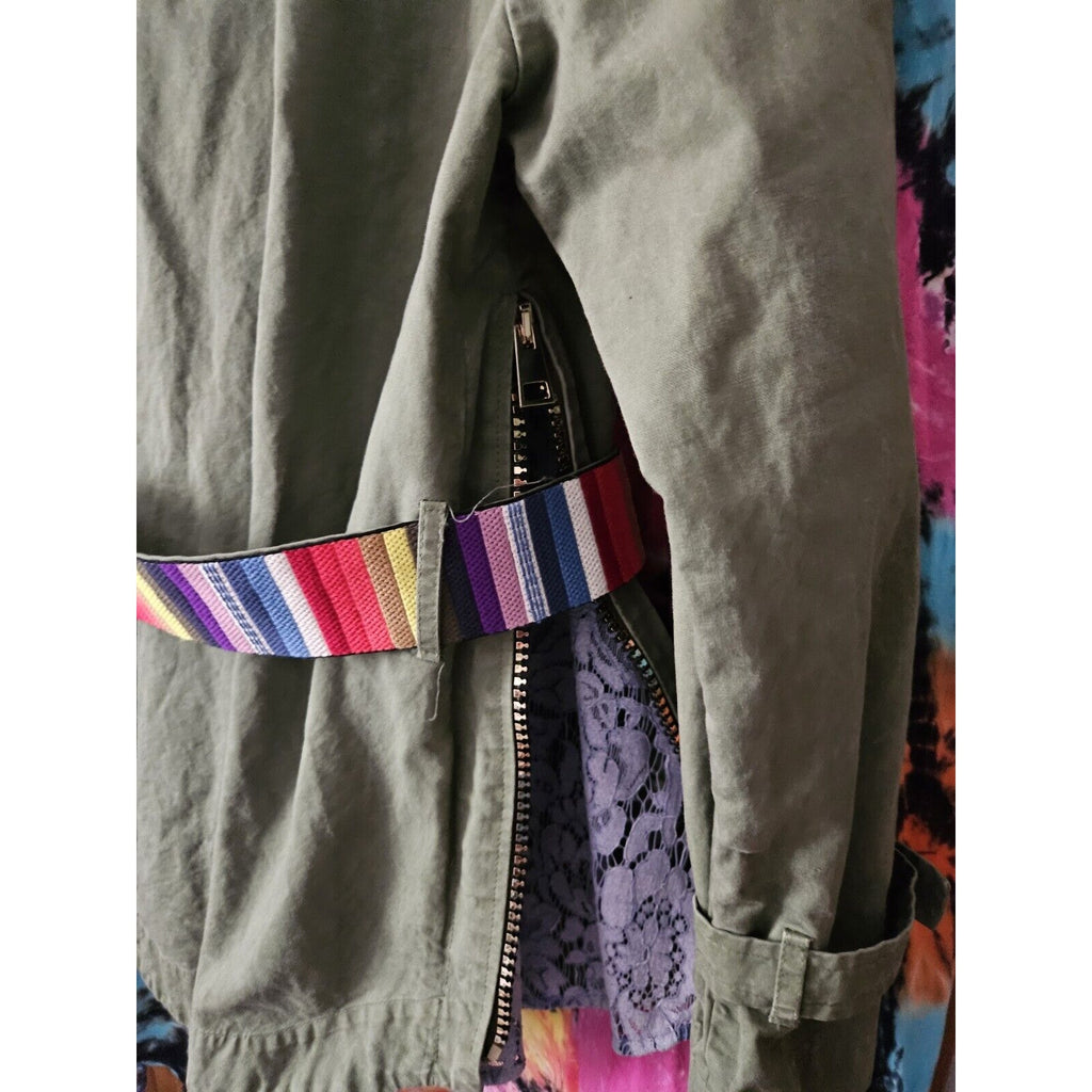 Rare Italian Designer Bazar Deluxe Olive Green Womens Jacket Med Tagila 44