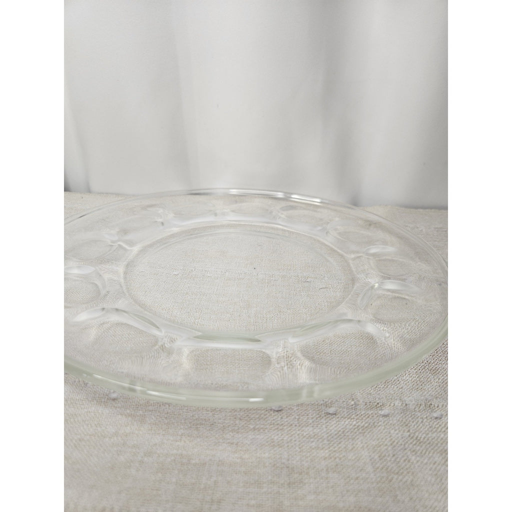 Vintage Pyrex Originals Clear Glass Platter Dinner Plate 11” Thumbprint