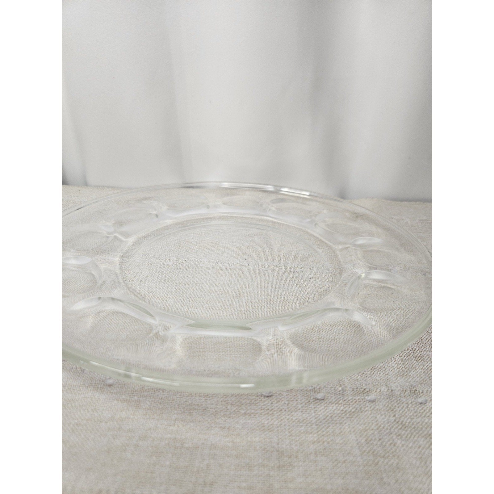 Vintage Pyrex Originals Clear Glass Platter Dinner Plate 11” Thumbprint
