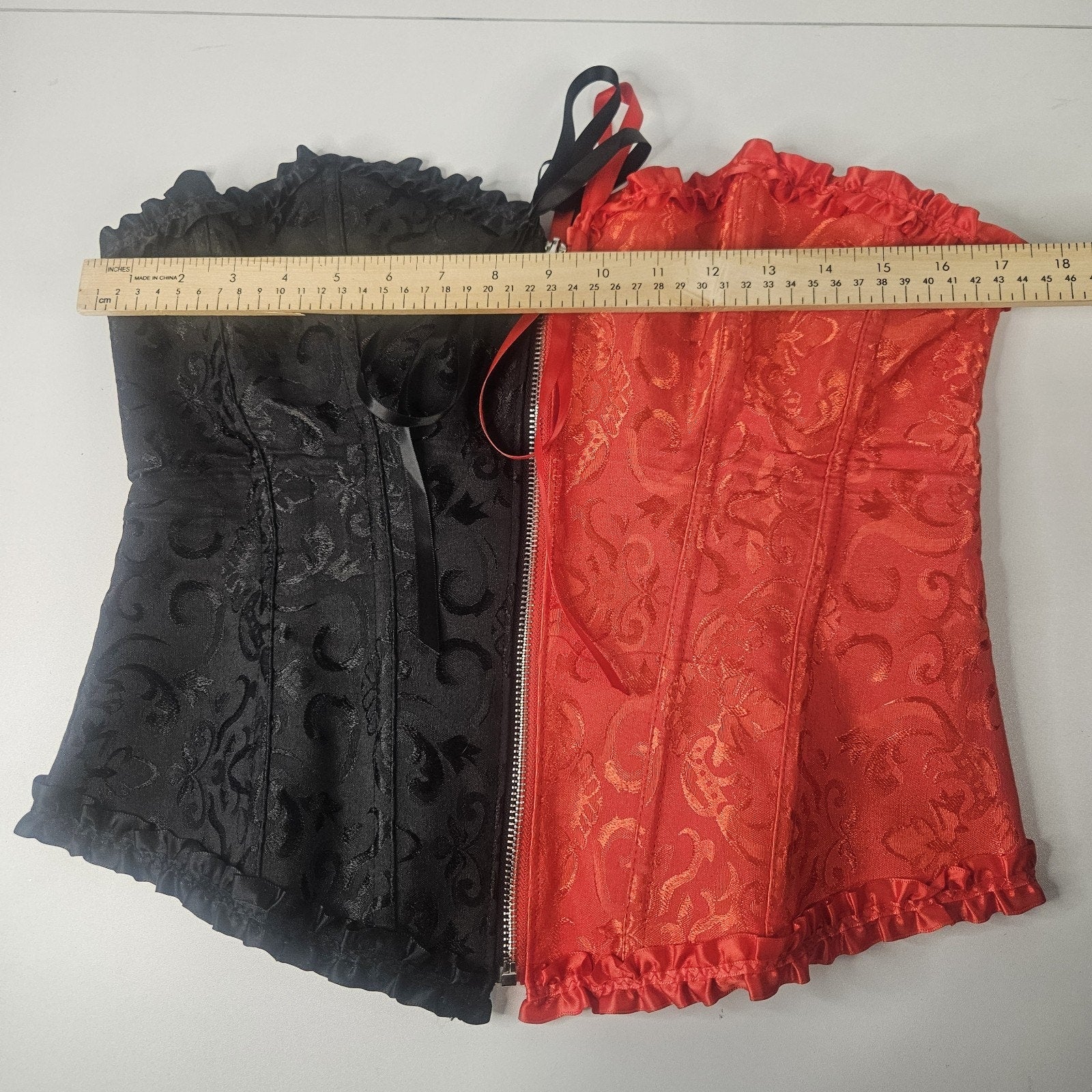 Floral Corset Lingerie Bustier Top XL Fairy Black Red Goth Whimsygoth Lace Up