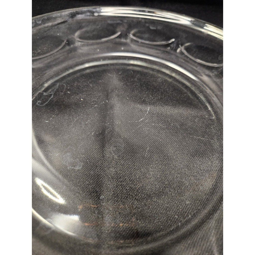 Vintage Pyrex Originals Clear Glass Platter Dinner Plate 11” Thumbprint