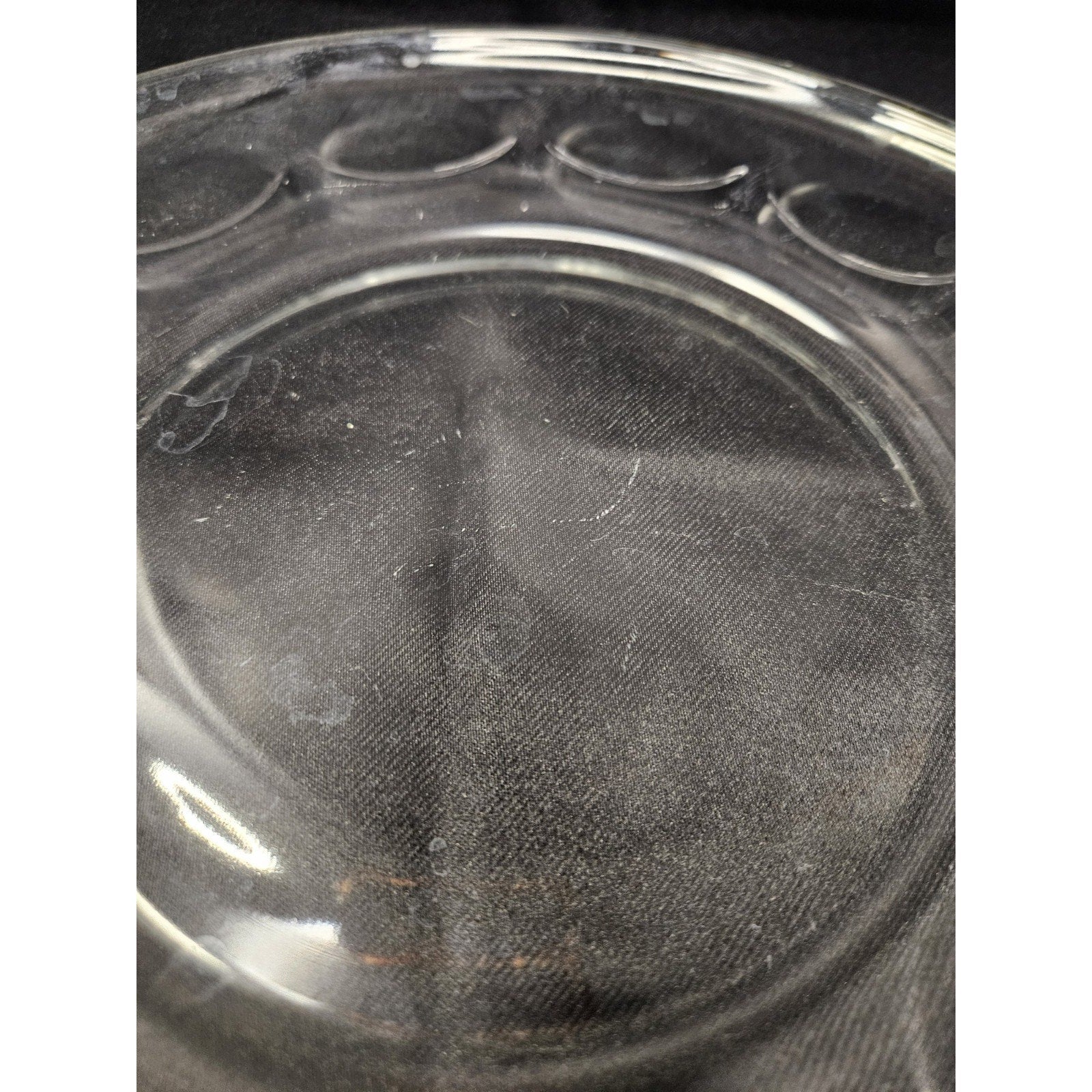 Vintage Pyrex Originals Clear Glass Platter Dinner Plate 11” Thumbprint