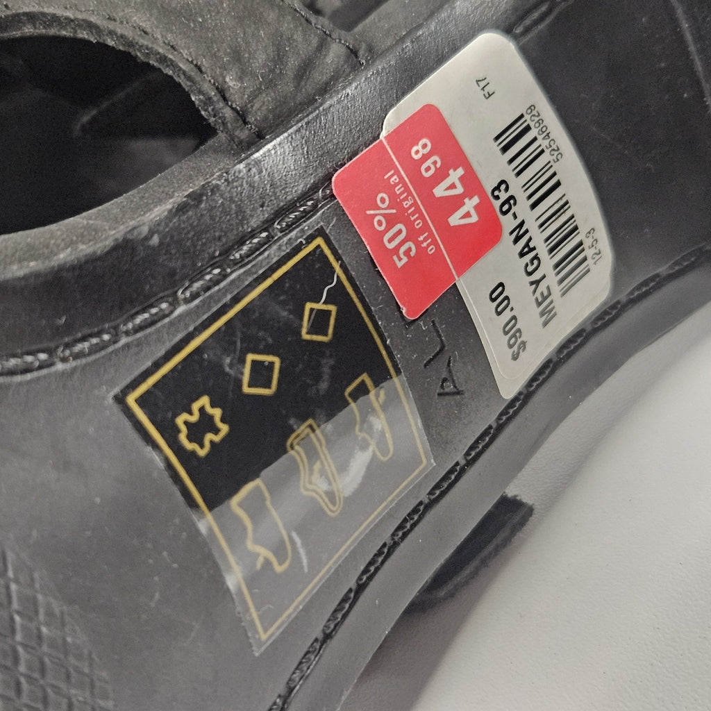 Aldo Black Suede Block Heels Size 8.5 Meygan-93 Buckle Sandal Peep Toe