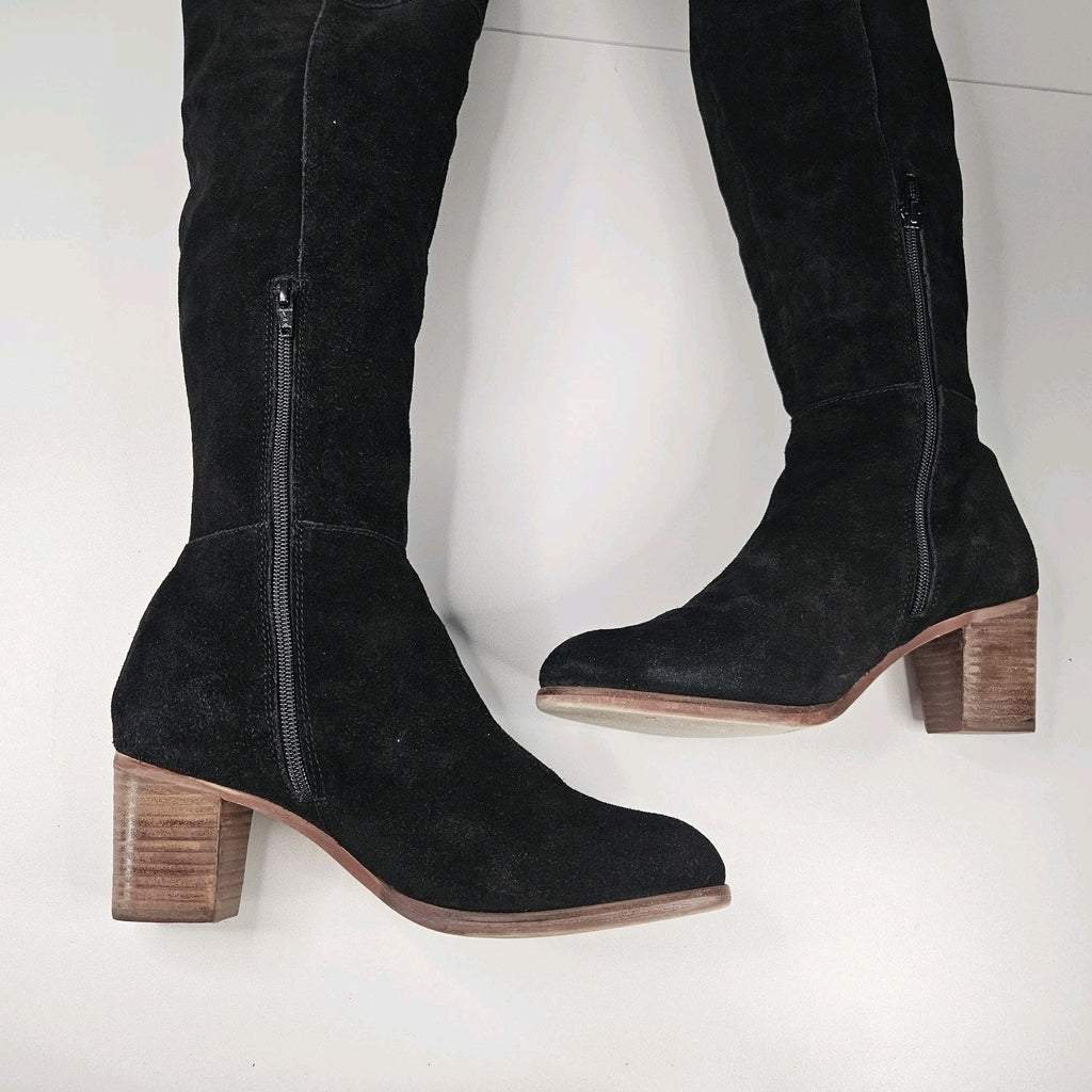 Matisse Womens Size 10 M Black Suede Zip 23" Shaft Over The Knee Western Classic