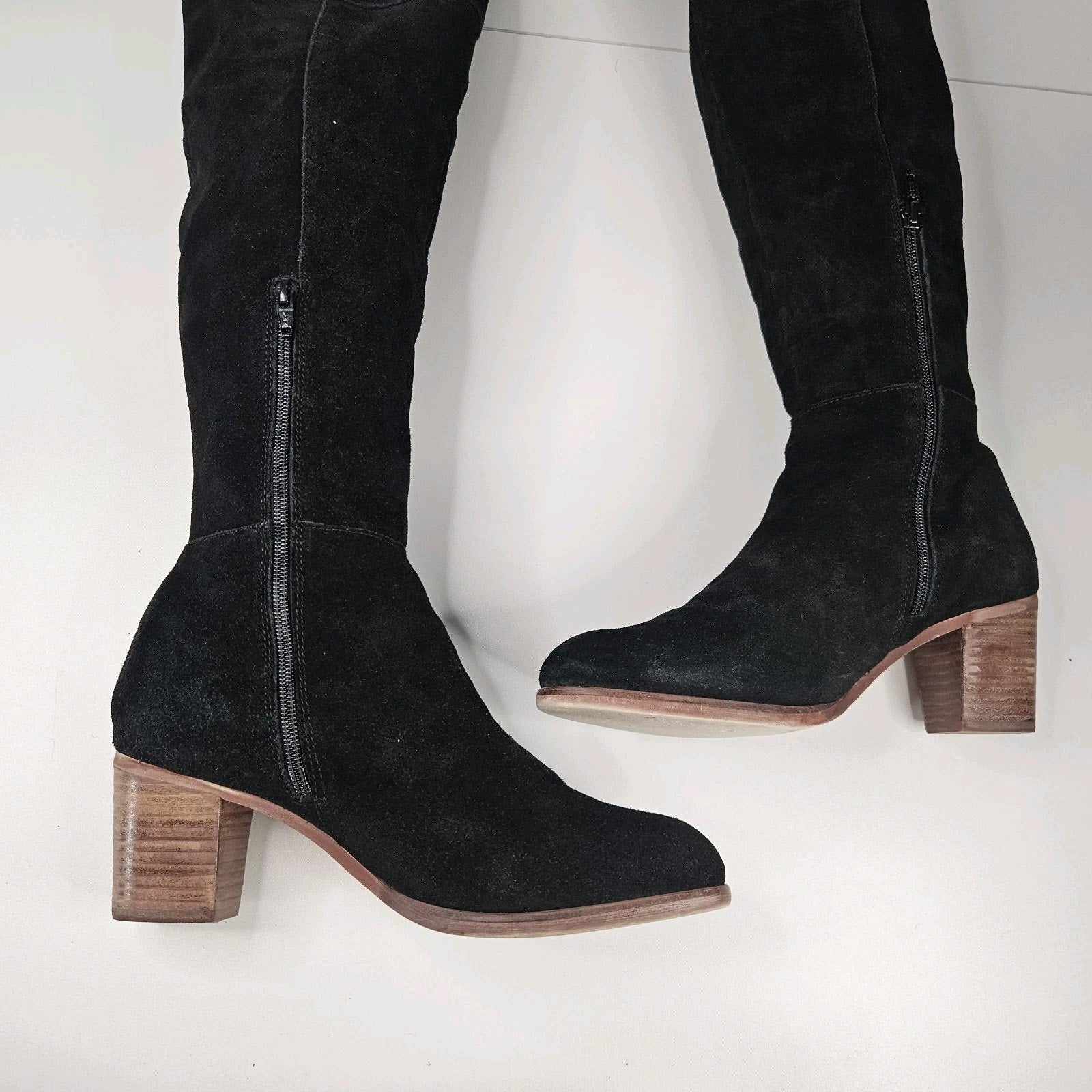 Matisse Womens Size 10 M Black Suede Zip 23" Shaft Over The Knee Western Classic