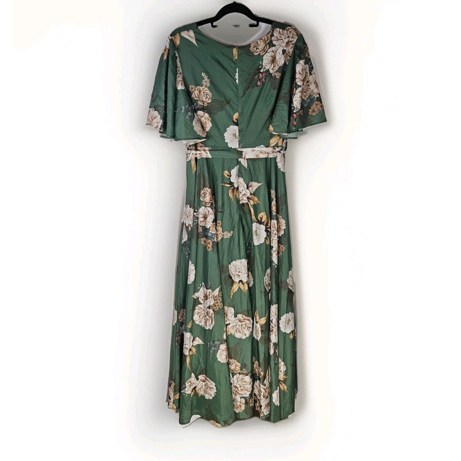 FlyCurvy Dress Womens Plus 2XL V Neck Full Length Layered Maxi Dress Fairy NWT