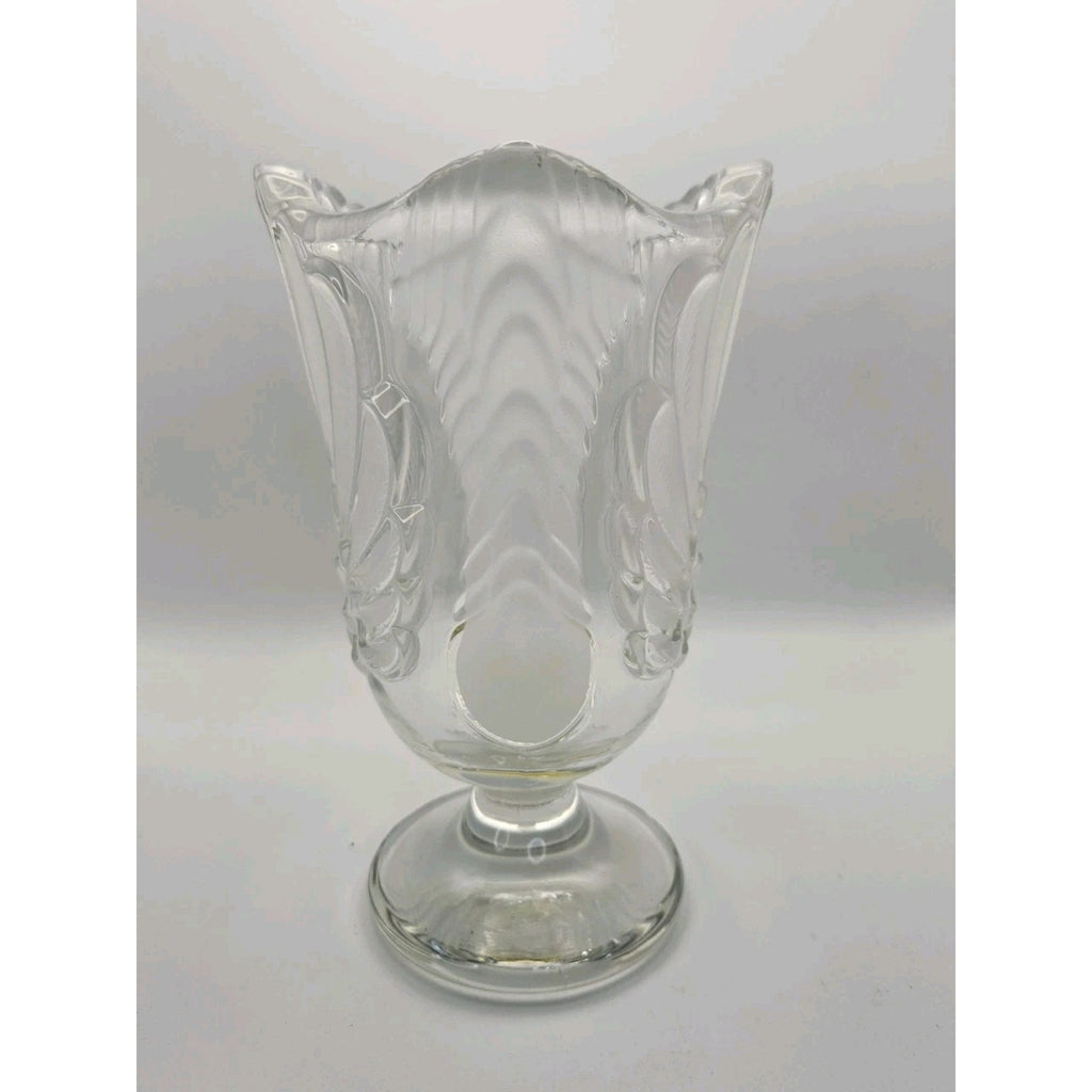 Vtg Mikasa Walther Crystal SWAN Pitcher Clear Frosted Feathers Made in Germany