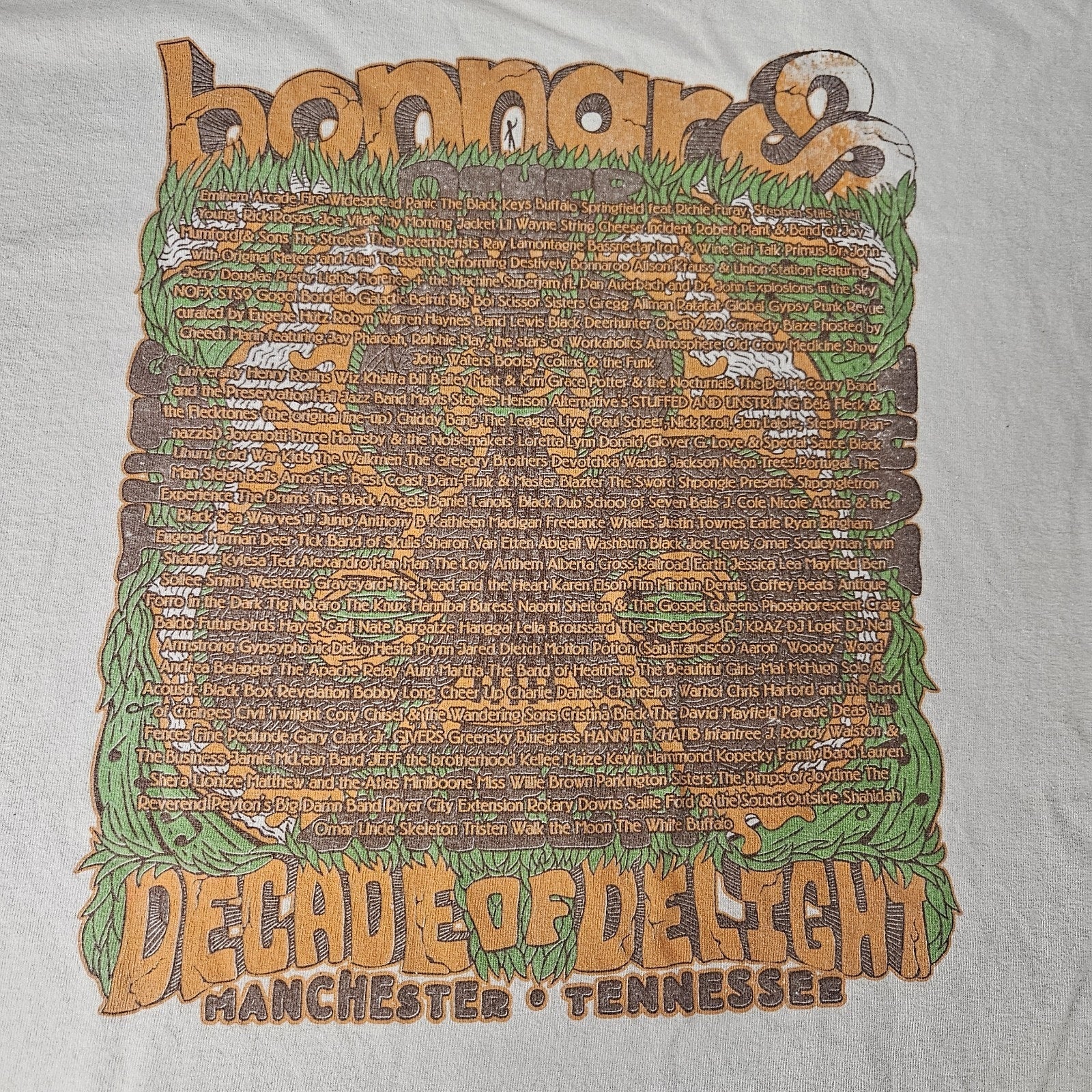 Bonnaroo Decade of Delight Music Festival T Shirt Mens Sz XL *Stained