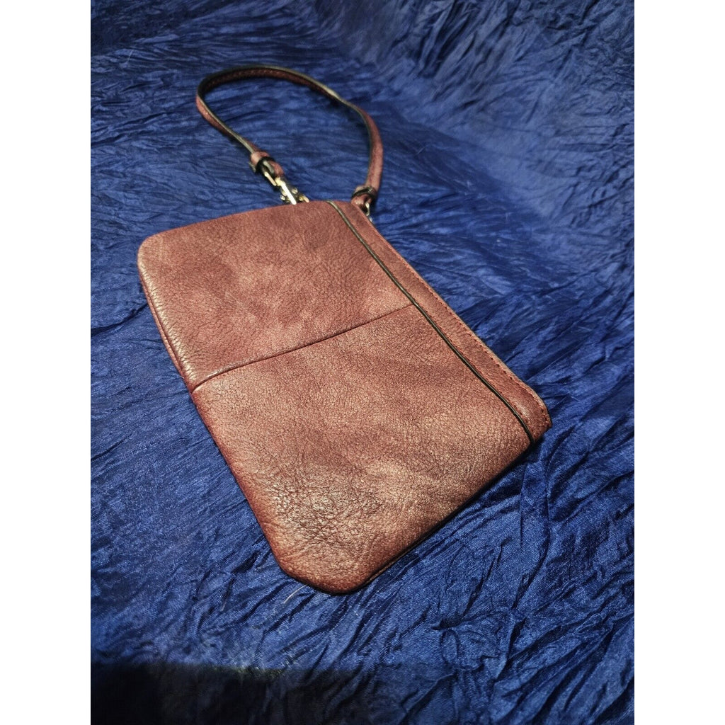 Wilsons Leather Mini Wristlet Coin Purse Burgundy Small Wallet