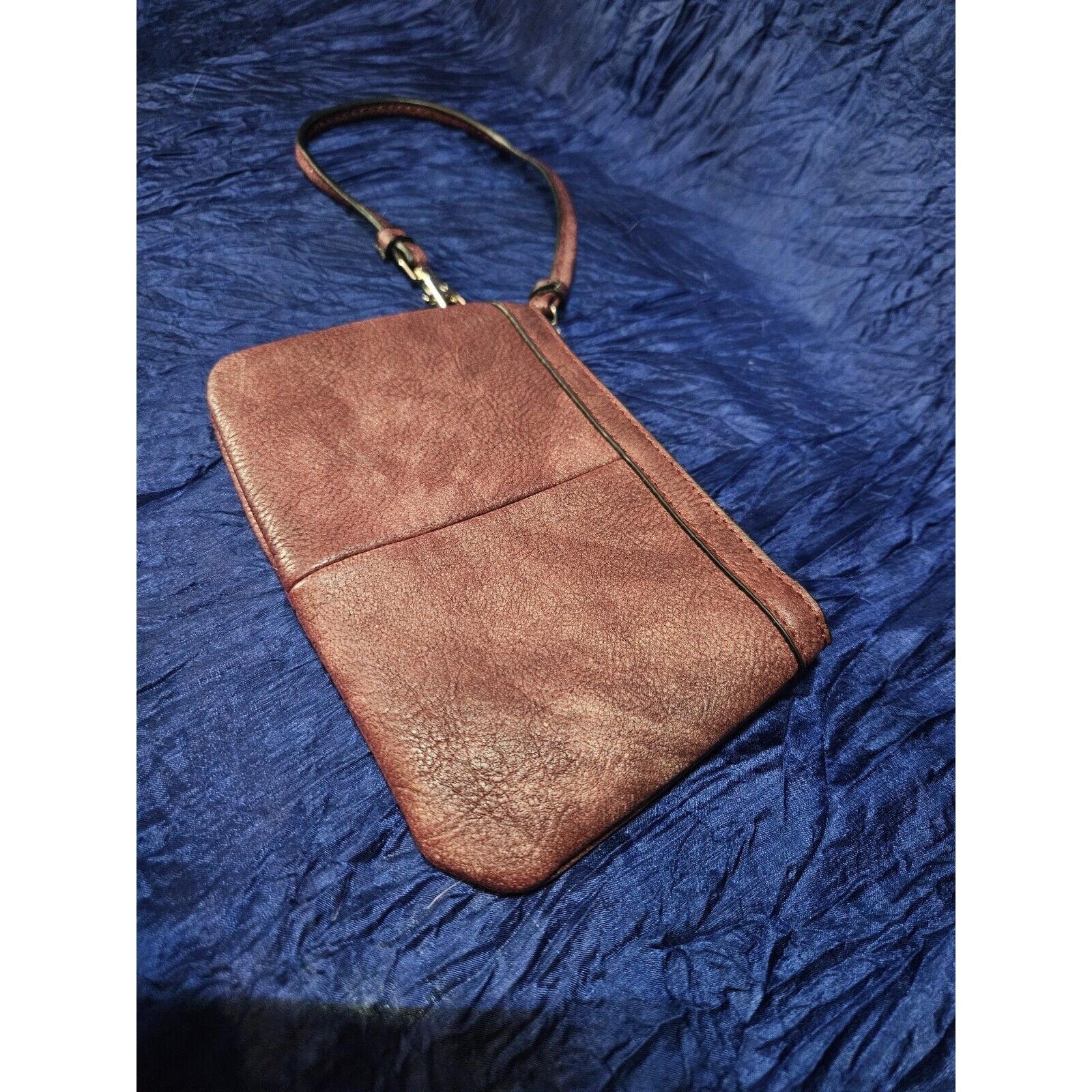 Wilsons Leather Mini Wristlet Coin Purse Burgundy Small Wallet