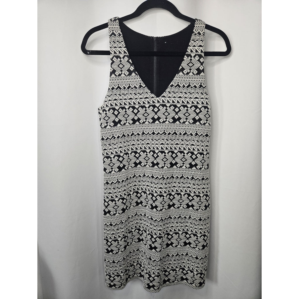Tart Collections Faux Fur Trim Coat Jacket w/ Matching Dress Black & White Aztec