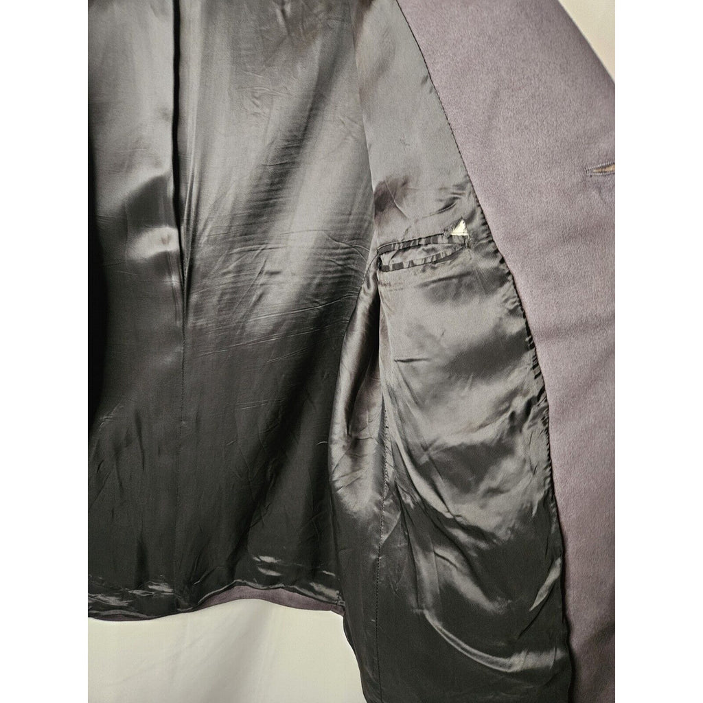 Vintage Chaps Ralph Lauren Blazer Mens 46R XL Dark Gray Faux Suede 3 Buttons
