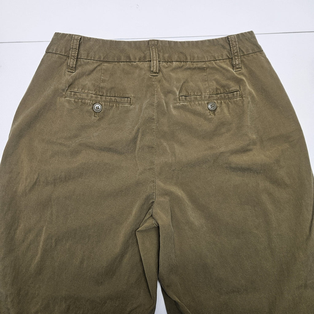 TALBOTS Olive Green Straight Leg Crop Pants size 4 Womens Casual Army Green