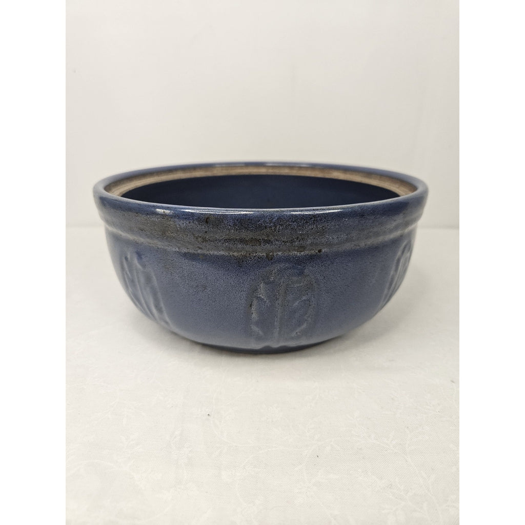 Monmouth Western Stoneware Blue Chain Crock WO Lid Flower Pot Decorative Bowl