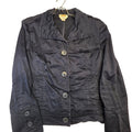 Talbots Cotton Chambray Canvas Blazer Style Jacket Womens 12 Black Overcoat