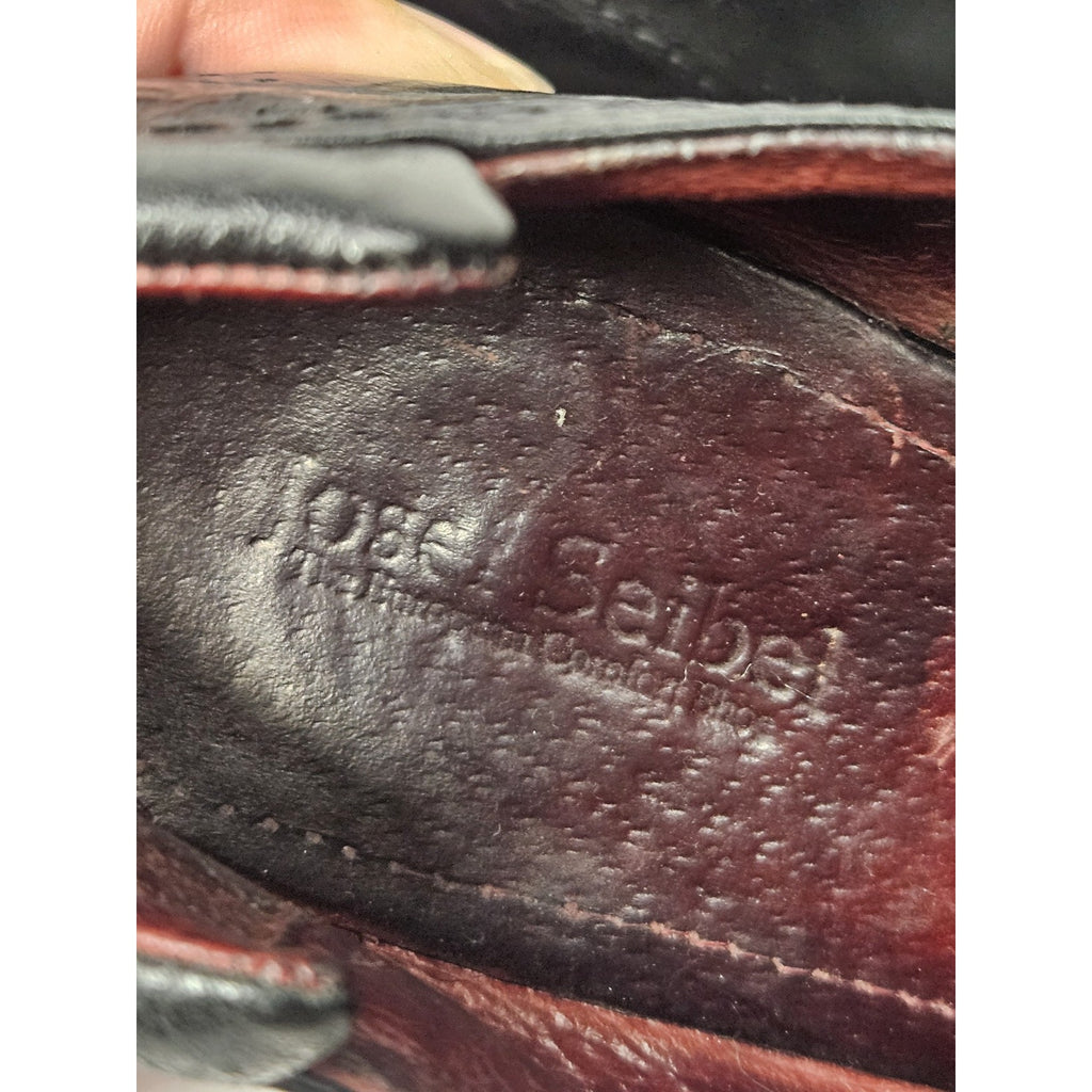 Josef Seibel Black leather Booties Front Zip Career Casual Shoes EU 38 US 7 Low