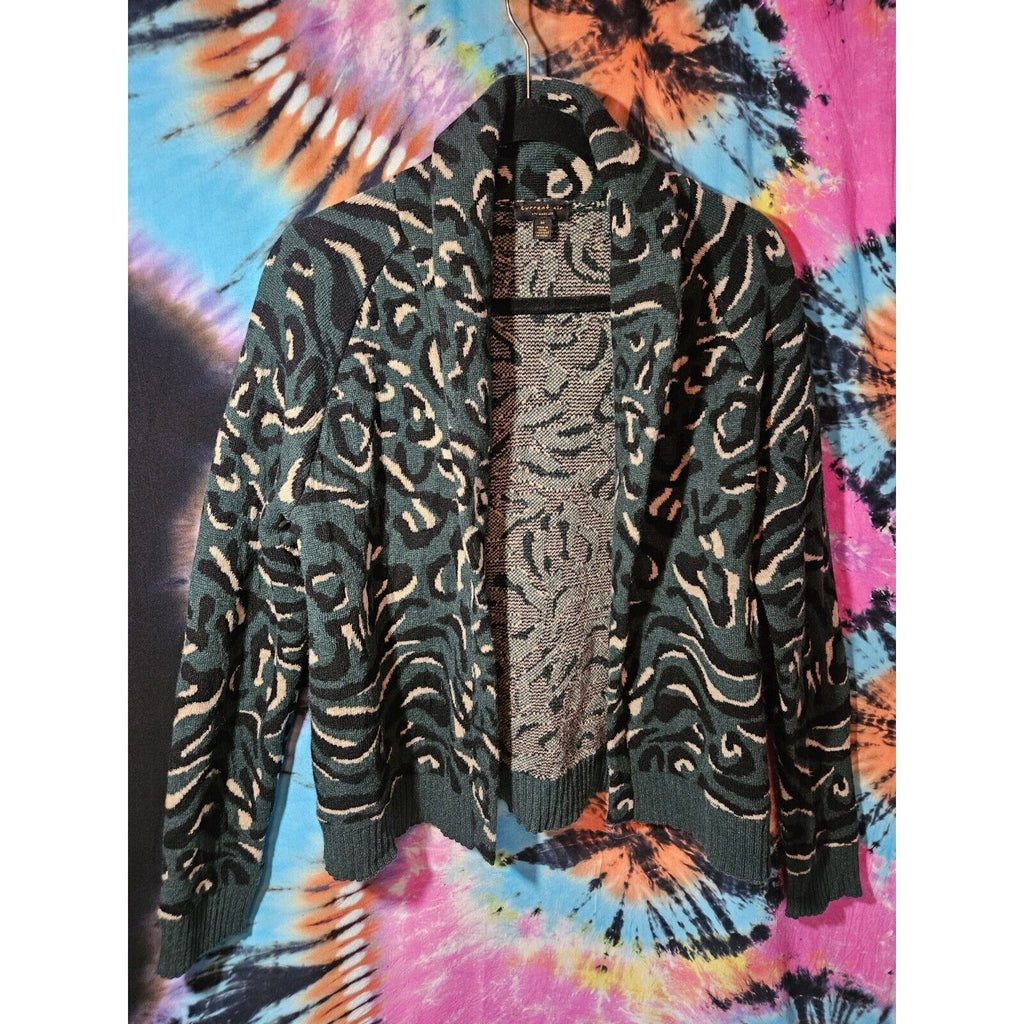 Anthropologie Current Air Blakely Cardigan Wool Blend Medium Preppy Boxy Sweater