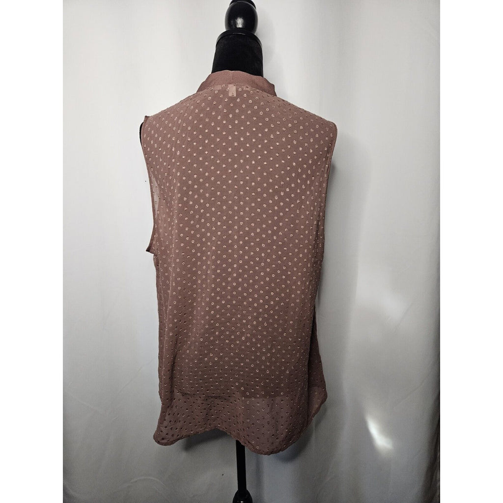 Women’s Black Rainn Career Sleeveless Blouse Top Lightweight Size XL Mauve