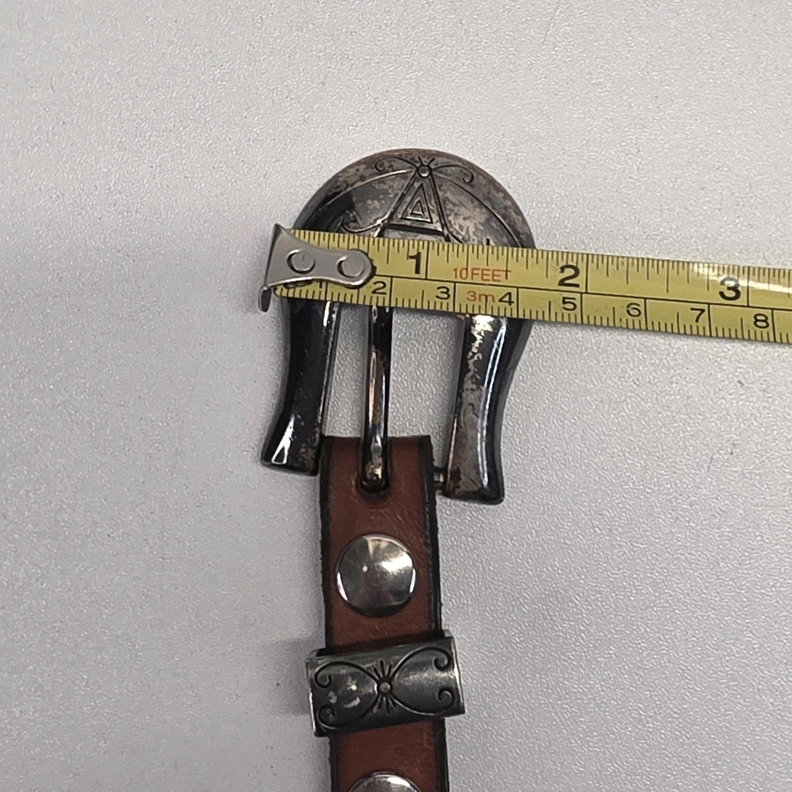 Vintage Classics Unisex Buffalo Nickel Western Belt Leather Sz Med Brown Cowboy