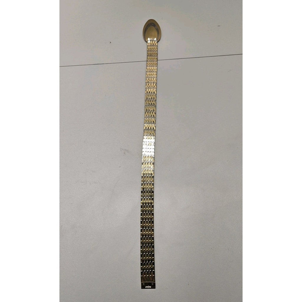 Vintage 1" Metallic Snake Scale Silver Gold Tone Waist Belt Womens Small