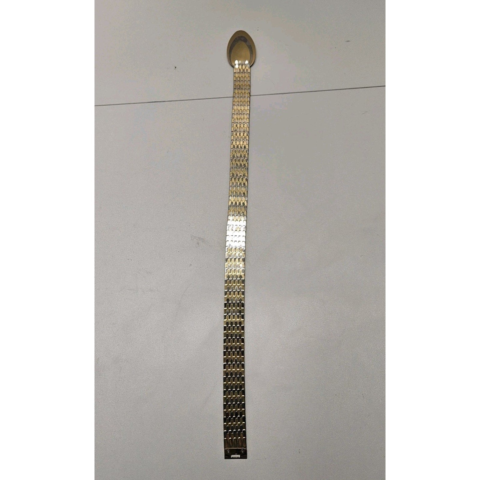 Vintage 1" Metallic Snake Scale Silver Gold Tone Waist Belt Womens Small
