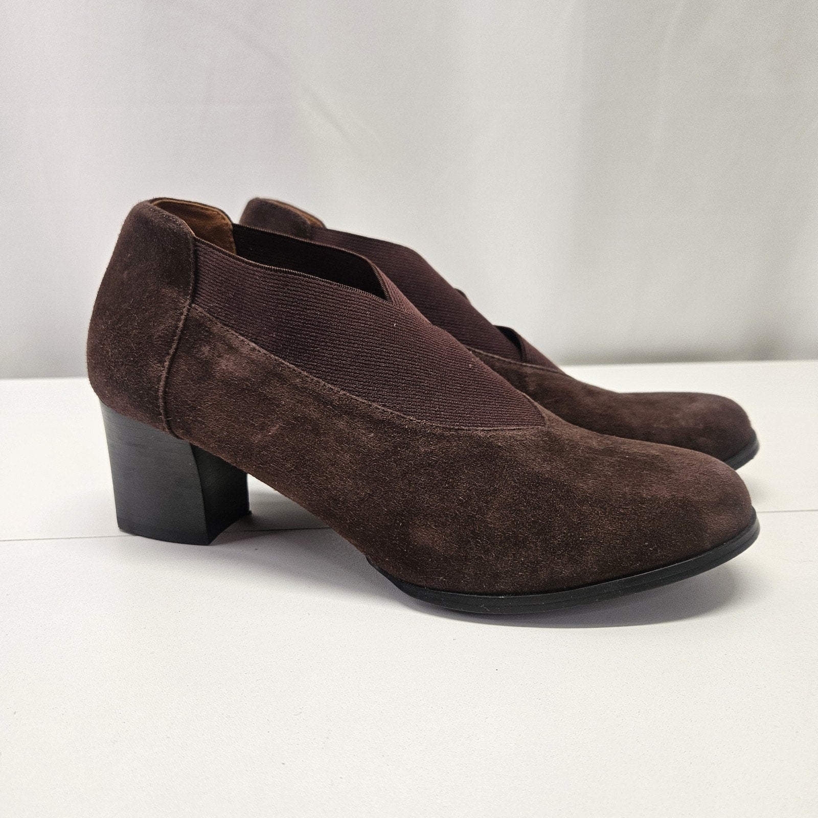 L'Amour Des Pieds Pirisa Suede Booties Ankle Boots Size 8.5 M Chocolate Brown