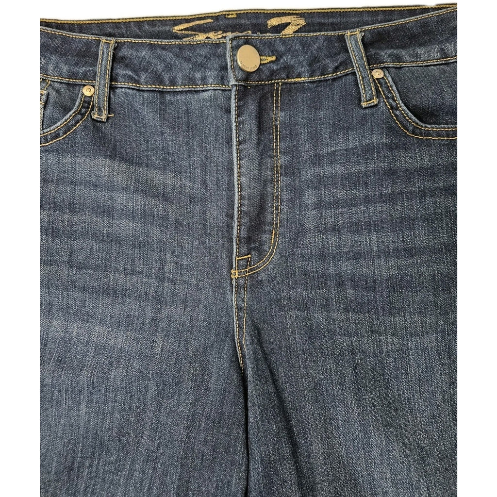 Seven7 Sunset Bermuda Shorts Womens 16 High-Rise Denim Stretch Above Knee Jeans
