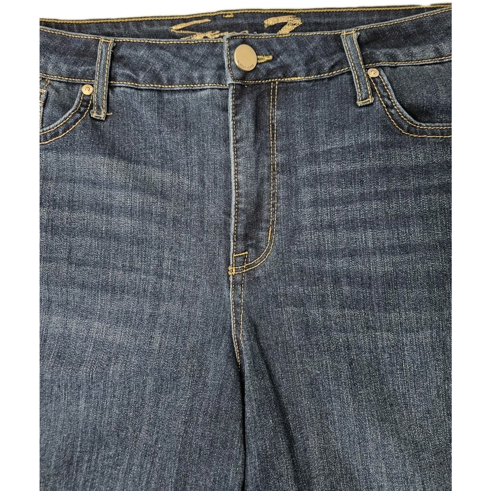 Seven7 Sunset Bermuda Shorts Womens 16 High-Rise Denim Stretch Above Knee Jeans