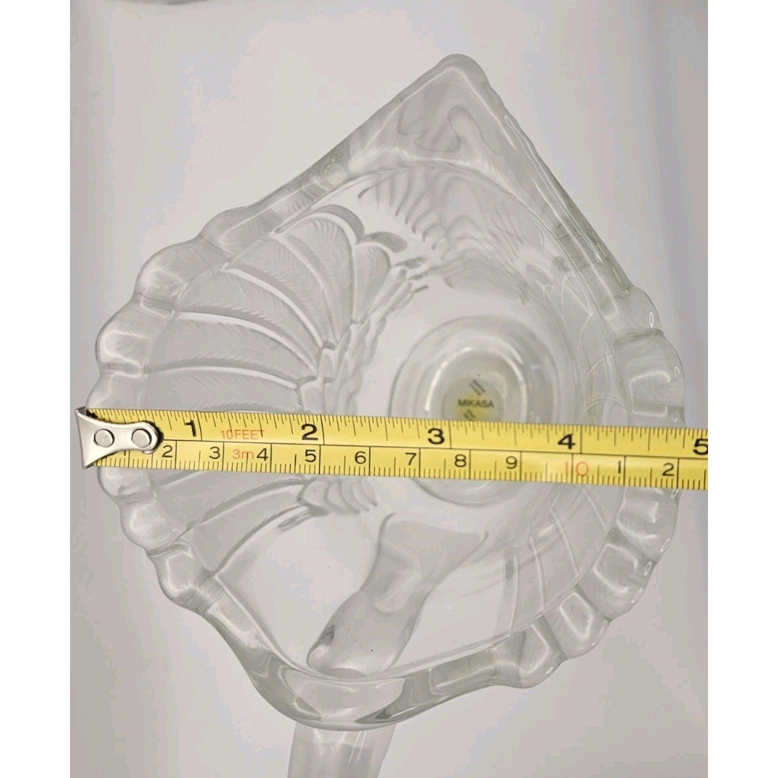 Vtg Mikasa Walther Crystal SWAN Pitcher Clear Frosted Feathers Made in Germany