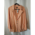 NWT Torrid Womens Longline Linen Button Front Blazer Pink Salmon Plus 2X 18-20